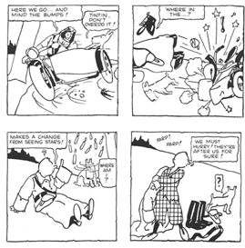 Action-to-action panel from Tintin (Source: Hergé)